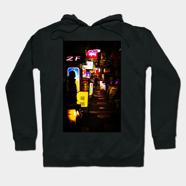 Tokyo Night Alley Hoodie by GaussianBlur